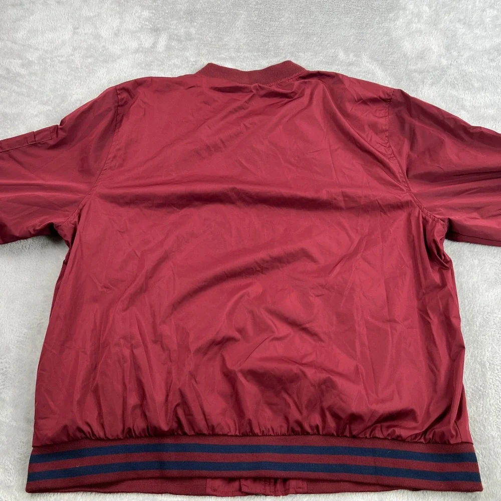 No Boundaries Lightweight Bomber Jacket XL Burgundy Men Streetwear Full Zip